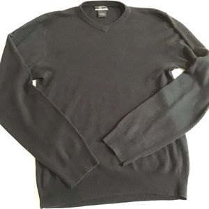 Chereskin Sweater Mens Sz Large Black V-Neck Lightweight Long Sleeve